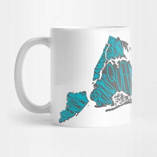 New York City Borough Map Mug
